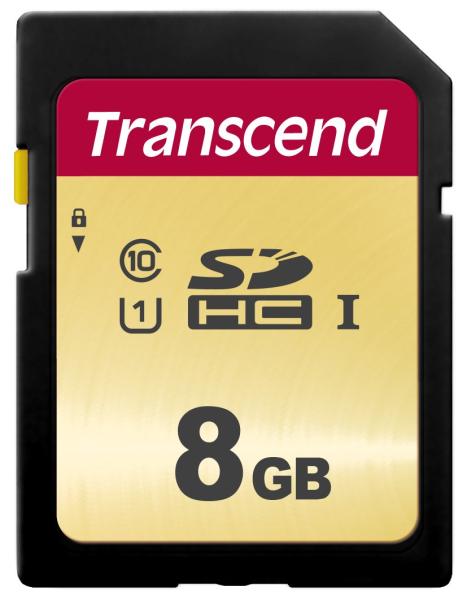 Karta TRANSCEND SDHC 8GB 500S, UHS-I U1 (R:95/W:20 MB/s)