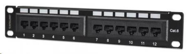 Patch panel Intellinet,  10",  Cat6,  12 portov,  UTP,  1U,  čierny