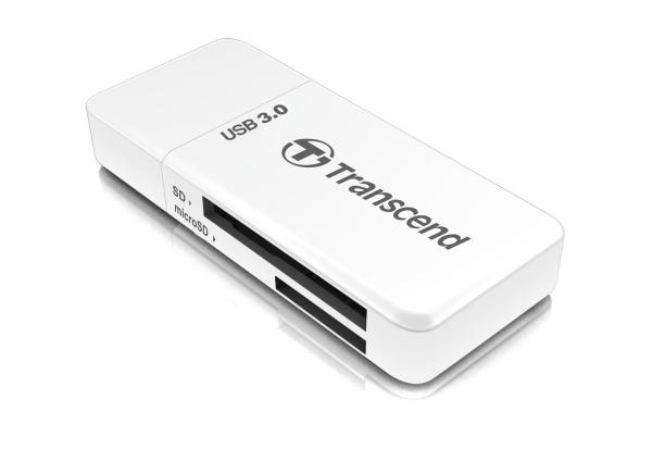 Čítačka kariet TRANSCEND F5,  USB 3.0,  biela