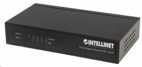 Intellinet 5-portový gigabitový PoE switch,  4x GbE PoE+,  1x GbE,  PoE 60W,  bez ventilátora2