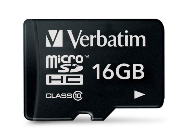 Karta VERBATIM MicroSDHC 16 GB triedy 10 (R:45/ W:10 MB/ s)