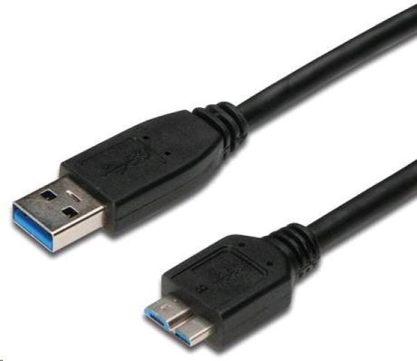 Kábel USB PREMIUMCORD 3.0 A - Micro B 0,5 m, prepojenie (M/M)