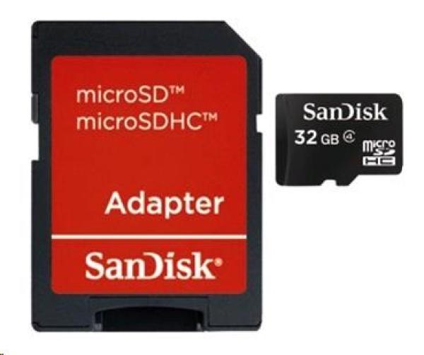 Karta SanDisk MicroSDHC 32 GB (Class 4) + adaptér