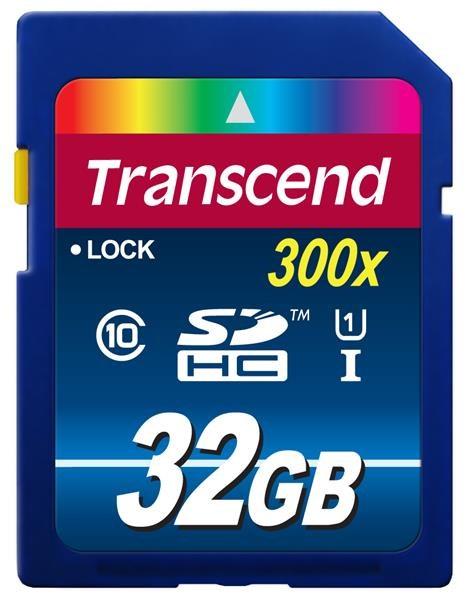 Karta TRANSCEND SDHC 32 GB Premium,  trieda 10 UHS-I,  300X