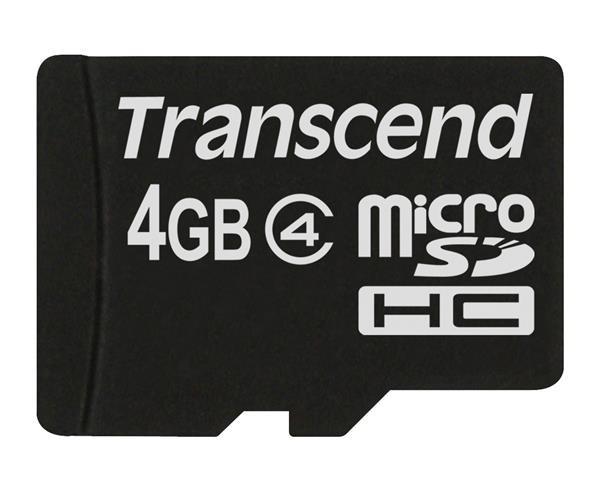 Karta TRANSCEND MicroSDHC 4 GB triedy 4,  bez adaptéra