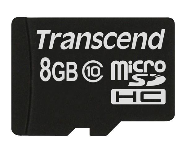 Karta TRANSCEND MicroSDHC Class 10 8GB,  bez adaptéra