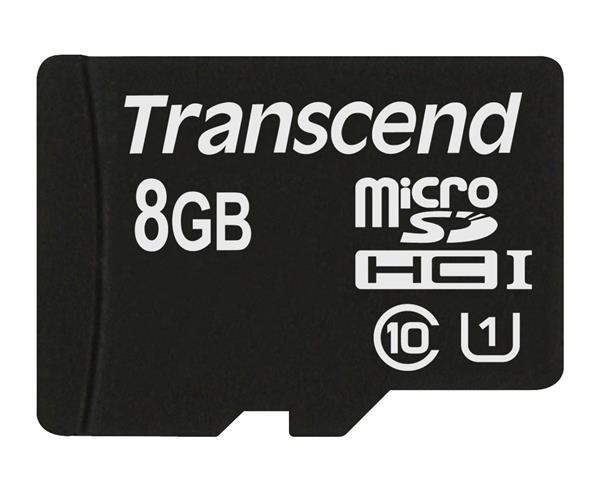 TRANSCEND MicroSDHC 8GB Premium,  Class 10 UHS-I 300x,  bez adaptéra