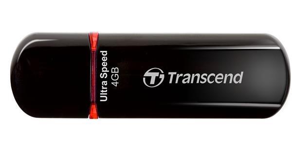 TRANSCEND Flash disk 4GB JetFlash®600,  USB 2.0 (R:20/ W:10 MB/ s) čierna/ červená