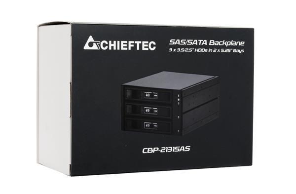 CHIEFTEC SATA/ SAS Backplane CBP-2131SAS,  2 x 5.25" pozície pre 3 pevné disky SAS/ S-ATA,  Hot-Swap,  celohliníkové5