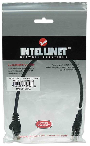 Intellinet Patch kábel Cat5e UTP 0, 25m čierny,  cca0