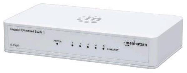 MANHATTAN 5-portový gigabitový ethernetový prepínač, 5xRJ45 10/100/1000 Mbps porty0