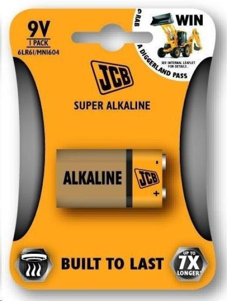 JCB SUPER alkalická baterie 6LR61/ 9V,  blistr 1 ks