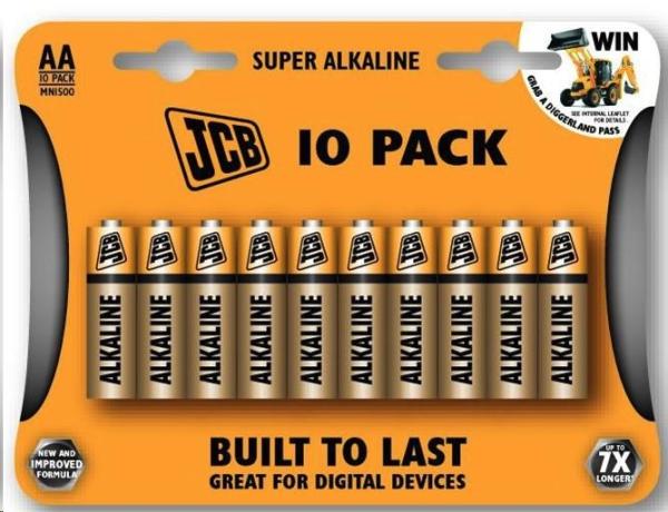 JCB SUPER alkalická baterie LR06,  blistr 10 ks