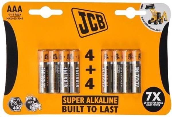 JCB SUPER alkalická baterie LR03,  blistr 8 ks