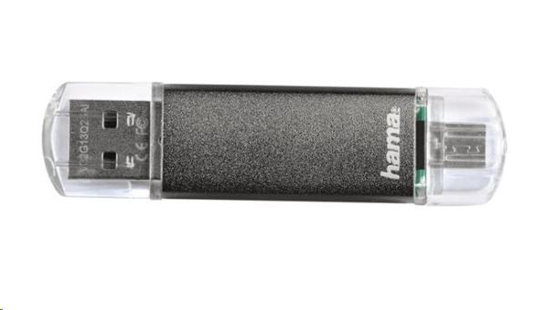 Hama laeta Twin FlashPen,  USB 2.0,  64 GB,  10 MB/ s,  sivá0