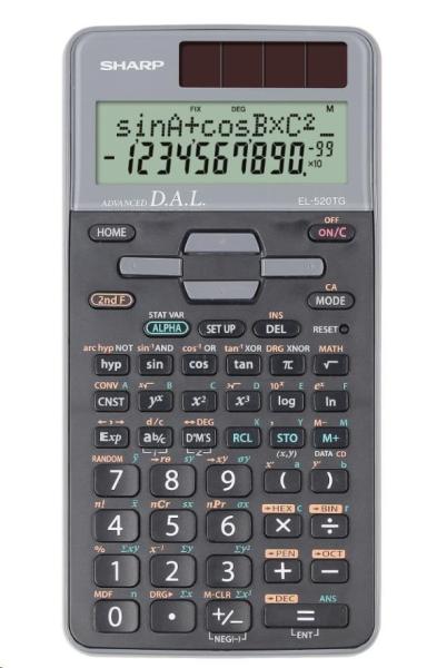 SHARP kalkulačka - EL-520TG - školní, duální napájení
