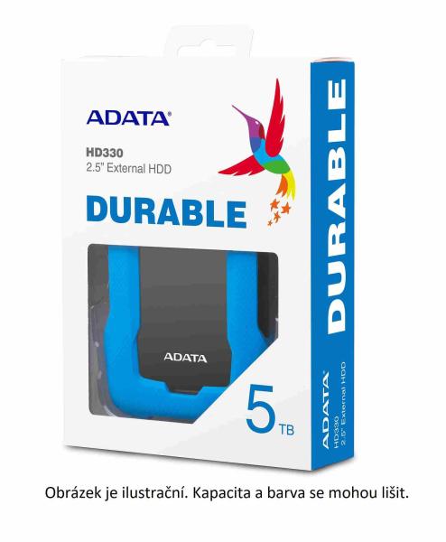 Externý pevný disk ADATA 1TB 2,5" USB 3.1 HD330, BLACK COLOR BOX, čierna (guma, odolná voči nárazom)4