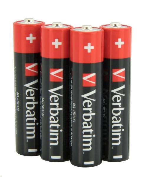 VERBATIM Alkalické baterie AAA,  4 Pack - Shrink,  LR3