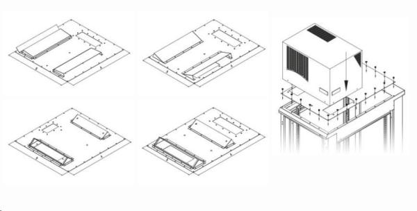 Montážna redukcia TRITON pre klimatizačné jednotky X1 a X2 pre hĺbku skrine 600 x 800 mm, sivá