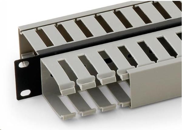 TRITON 19" vyvazovací panel 1U oboustranná plastová lišta,  šedá1