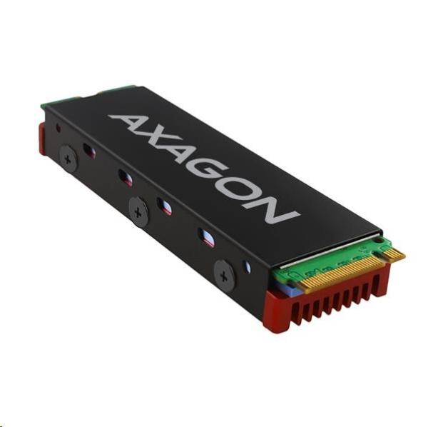 AXAGON CLR-M2,  hliníkový pasívny chladič pre jedno aj obojstranný M.2 SSD disk,  výška 12 mm0