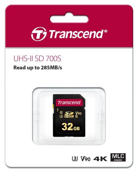 Karta TRANSCEND SDHC 32GB 700S, UHS-II U3 Class 10 (R:285/W:180 MB/s)0