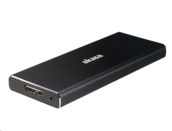 Externý box AKASA pre M.2 SSD SATA II,  III,  USB 3.1 Gen1 Micro-B,  (podporuje 2230,  2242,  2260 a 2280),  hliník,  čierna