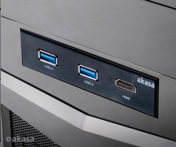 AKASA USB HUB, predný panel pre VR do 3.5", 2x USB 3.0, HDMI, interné2