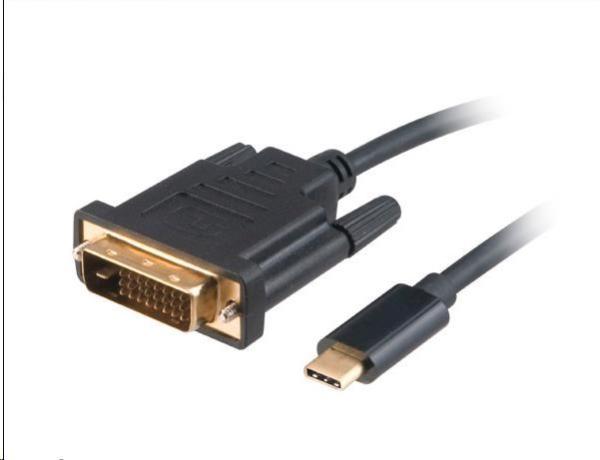 Adaptér AKASA USB Type-C na DVI,  kábel,  1.8m