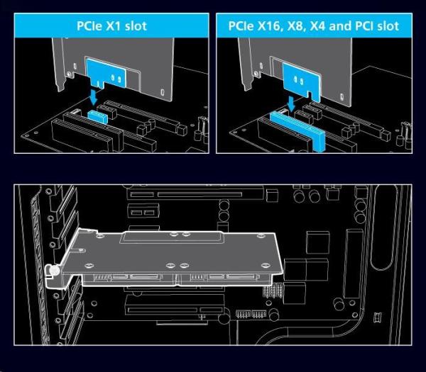 Adaptér AKASA 2.5" držiak SSD a HDD pre slot PCIe/PCI3