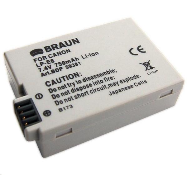 Braun akumulátor CANON LP-E8, 950mAh