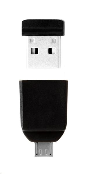 VERBATIM Flash disk 16 GB Store "n" Stay NANO + adaptér micro USB OTG,  USB 2.0,  čierna