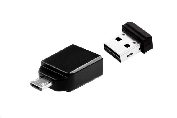 VERBATIM Flash disk 32 GB Store &quot;n&quot; Stay Nano + adaptér micro USB OTG,  USB 2.0,  čierna8