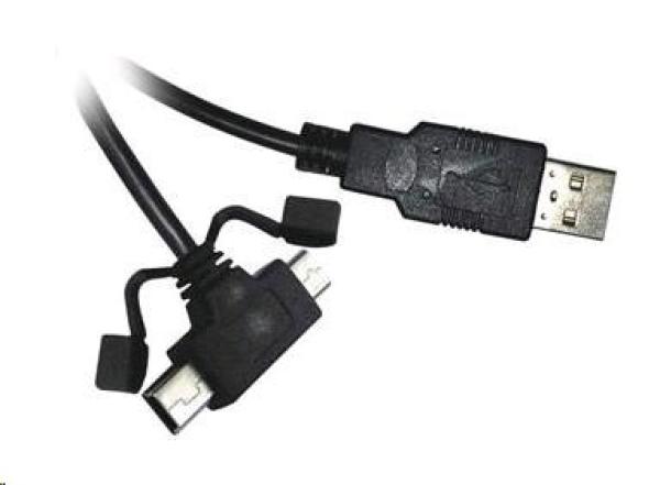 Kábel USB PREMIUMCORD 2.0 A - microUSB/miniUSB 5pin 2m (F/F)