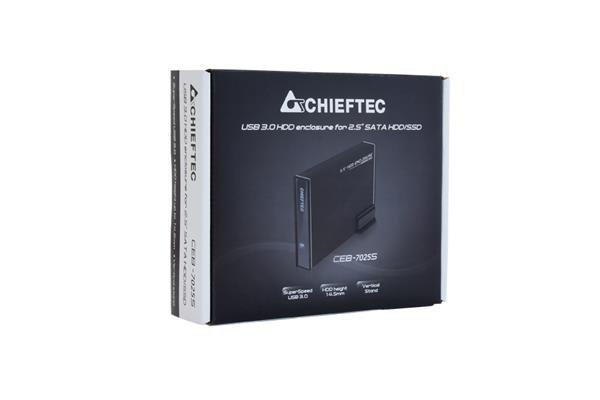 Externý rám CHIEFTEC pre 2, 5" SATA HDD (max. 14.5 mm),  USB3.0,  hliník3
