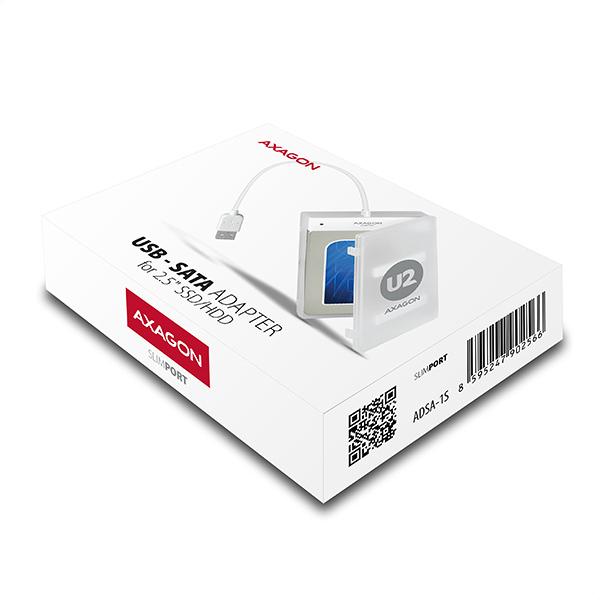 AXAGON ADSA-1S,  USB 2.0 - SATA HDD/ SSD adaptér vrátane. 2.5" puzdrá10