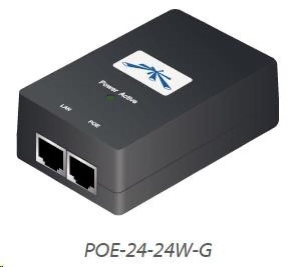 UBNT POE-24-24W-G [Gigabitový PoE adaptér,  24V/ 1A (24W),  vrátane. napájací kábel]
