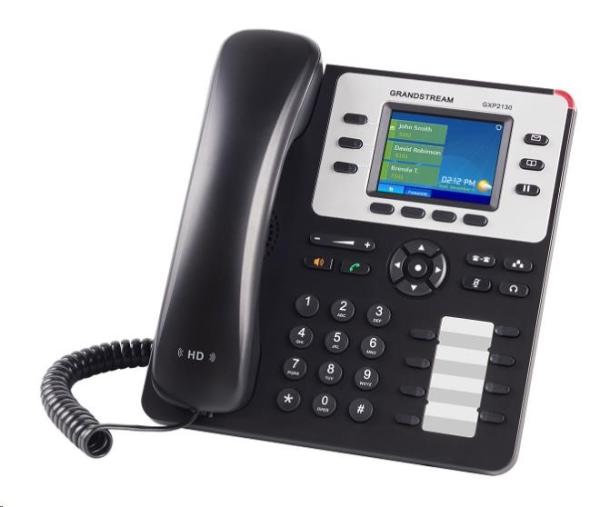 Grandstream GXP2130 (v2) [VoIP telefón - 3x SIP účet,  HD audio,  bluetooth,  podpora náhlavnej súpravy,  farebný LCD displ