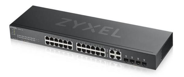 Zyxel GS1920-24V2 28-portový gigabitový WebManaged Switch,  24x gigabitový RJ45,  4x gigabitový RJ45/ SFP,  bez ventilátora