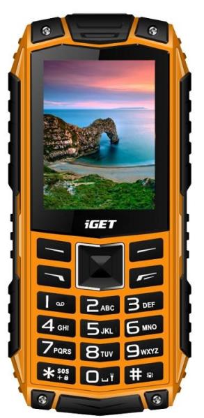 iGET Defender D10 Orange - odolný telefón IP68, DualSIM, 2500 mAh, BT, powerbanka, svietidlo, FM, MP3