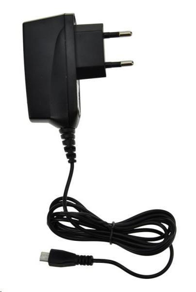 Solight USB nabíjací adaptér,  microUSB kábel,  1500mA,  AC 230V,  čierny