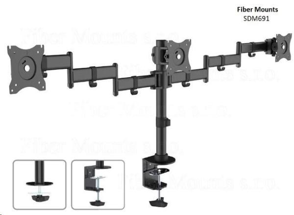 Fiber Mounts SDM691 - stolní držák na 3 monitory0
