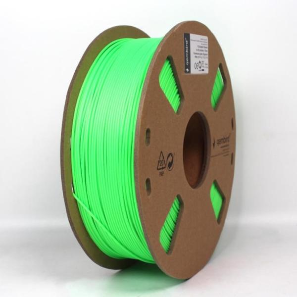 Tlačová struna (filament) GEMBIRD, PLA, 1,75mm, 1kg, fluorescentná, zelená