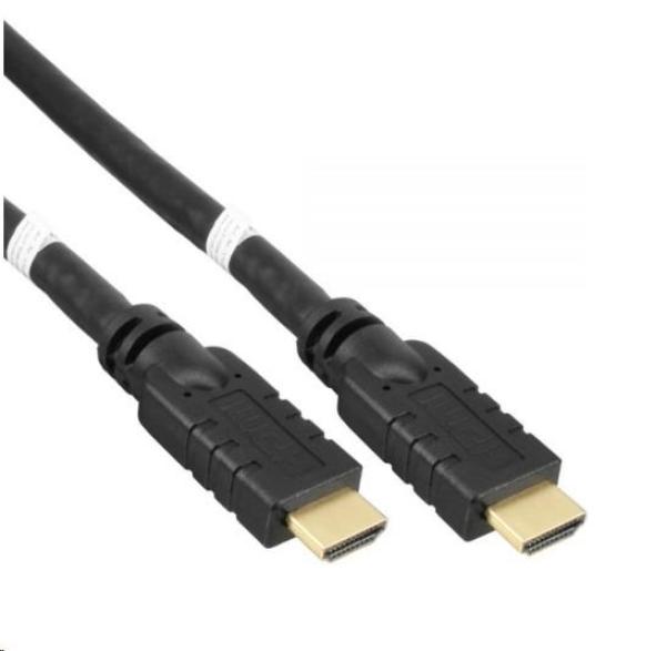 Vysokorýchlostný HDMI kábel PREMIUMCORD s Ether.4K@60Hz,  so zosilňovačom,  15 m,  3x tienenie,  M/ M,  pozlátené konektory