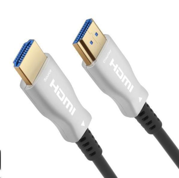 PREMIUMCORD HDMI optický kábel s vysokou rýchlosťou s Ether. 4K@60Hz,  10 m,  M/ M,  pozlátené konektory