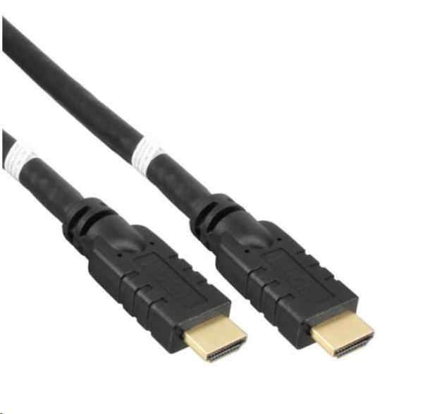 Vysokorýchlostný HDMI kábel PREMIUMCORD s Ether.4K@60Hz,  so zosilňovačom,  30 m,  3x tienenie,  M/ M,  pozlátené konektory