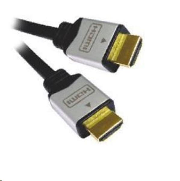 Kábel PREMIUMCORD HDMI A - HDMI A M/ M 2 m pozlátené a kovové HQ konektory,  4K