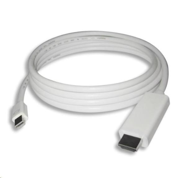 PREMIUMCORD Mini DisplayPort kábel 1.2 na HDMI 2.0,  pre rozlíšenie 4Kx2K@60Hz,  2m