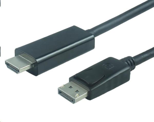 Kábel PREMIUMCORD DisplayPort 1.2 na HDMI 2.0,  pre rozlíšenie 4Kx2K@60Hz,  2m