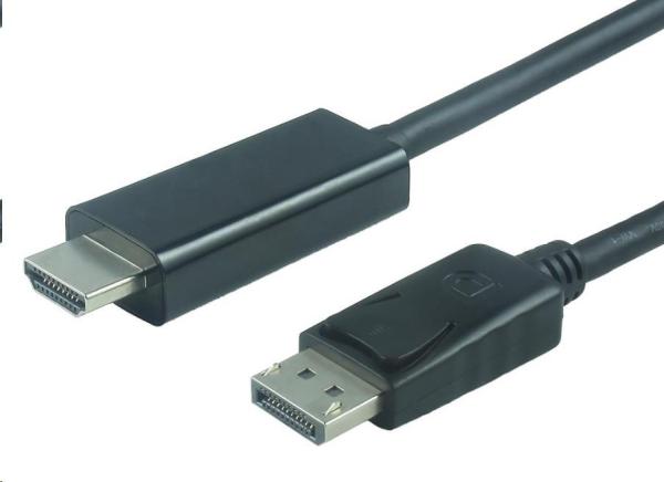 Kábel PREMIUMCORD DisplayPort 1.2 na HDMI 2.0,  pre rozlíšenie 4Kx2K@60Hz,  3 m